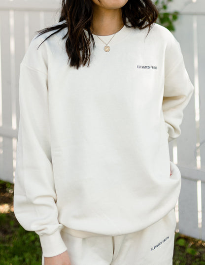 Elevated Faith Basics White Sand Unisex Crewneck
