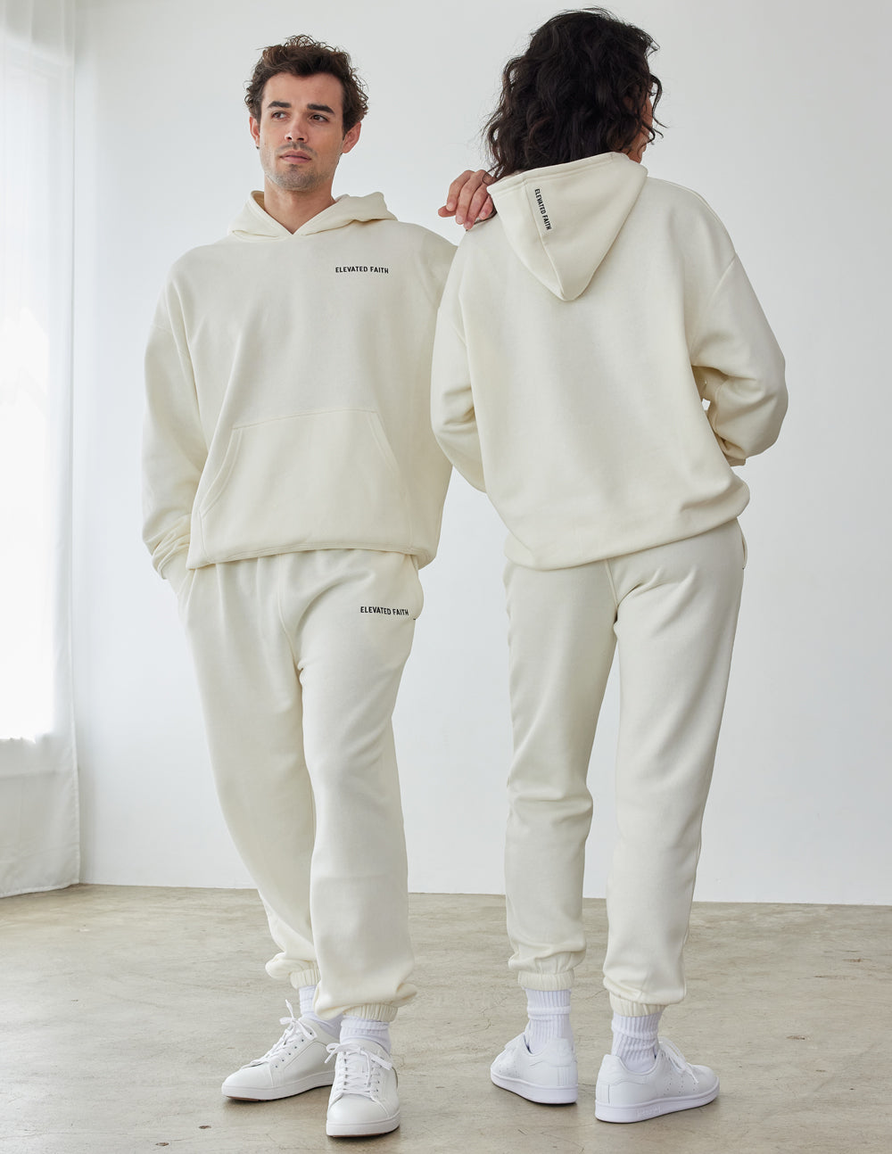 Elevated Faith Basics White Sand Unisex Hoodie