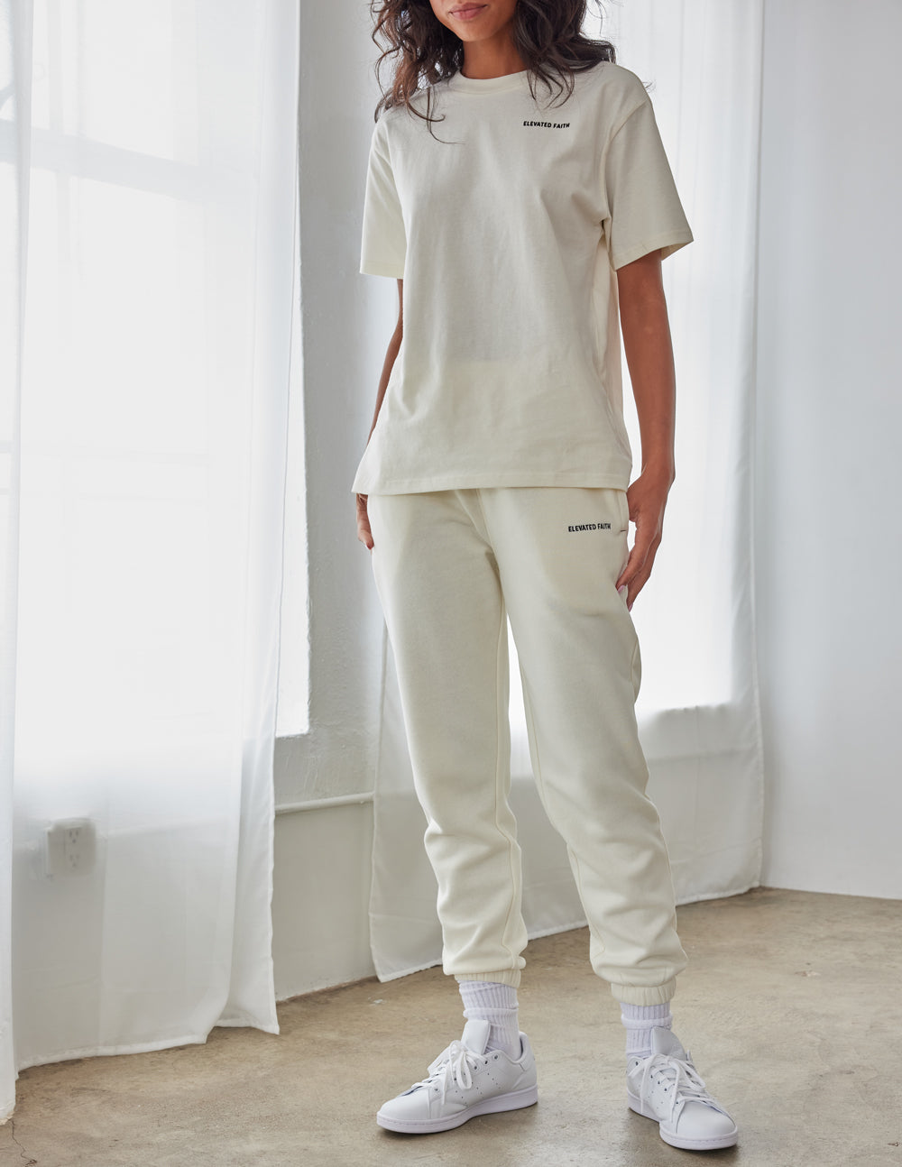 Elevated Faith Basics White Sand Unisex Sweatpant