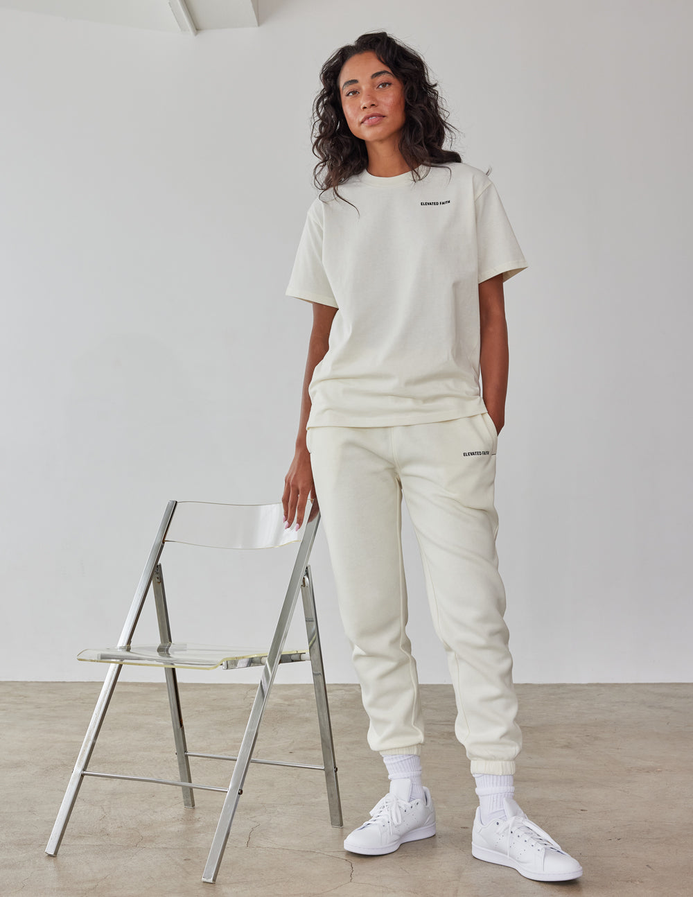 Elevated Faith Basics White Sand Unisex Tee