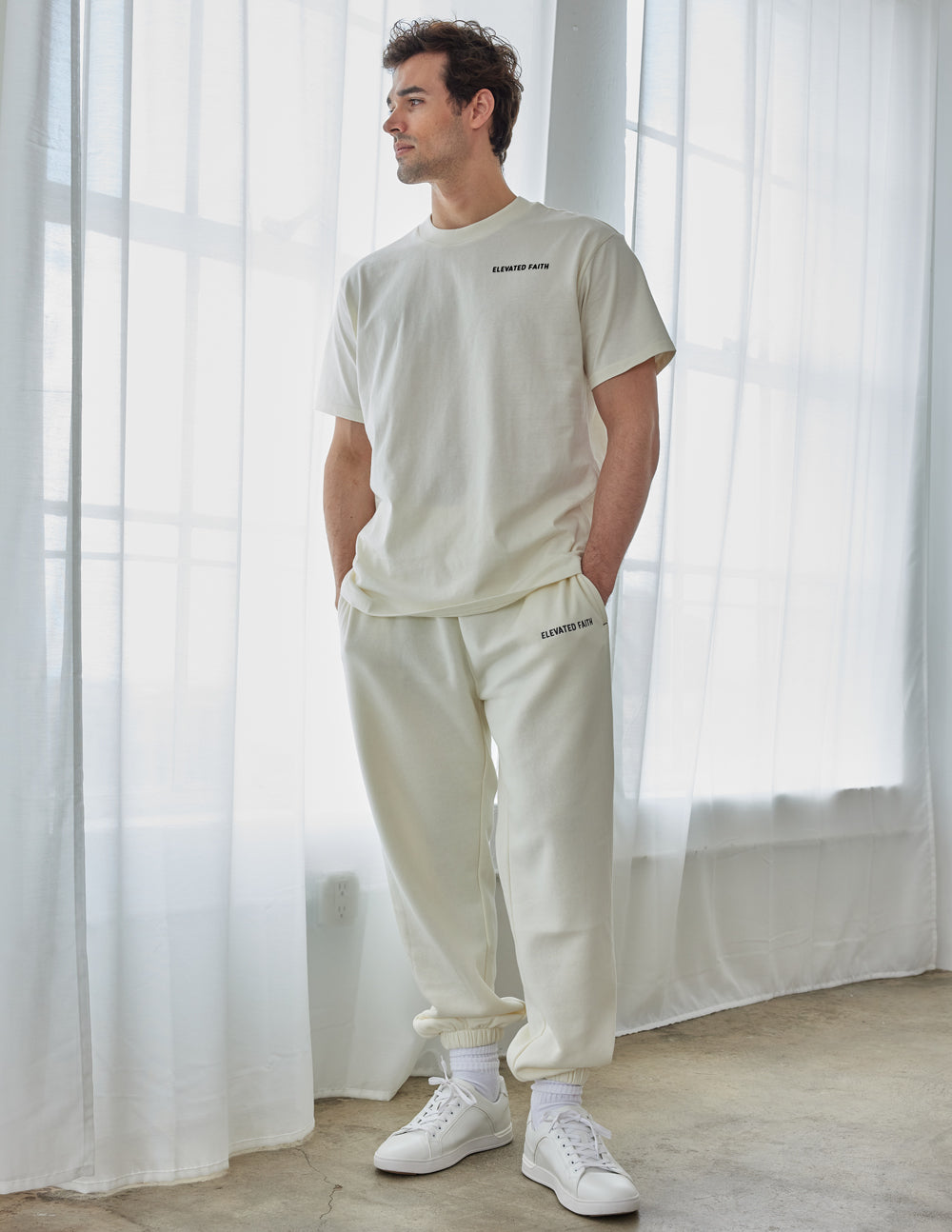 Elevated Faith Basics White Sand Unisex Tee