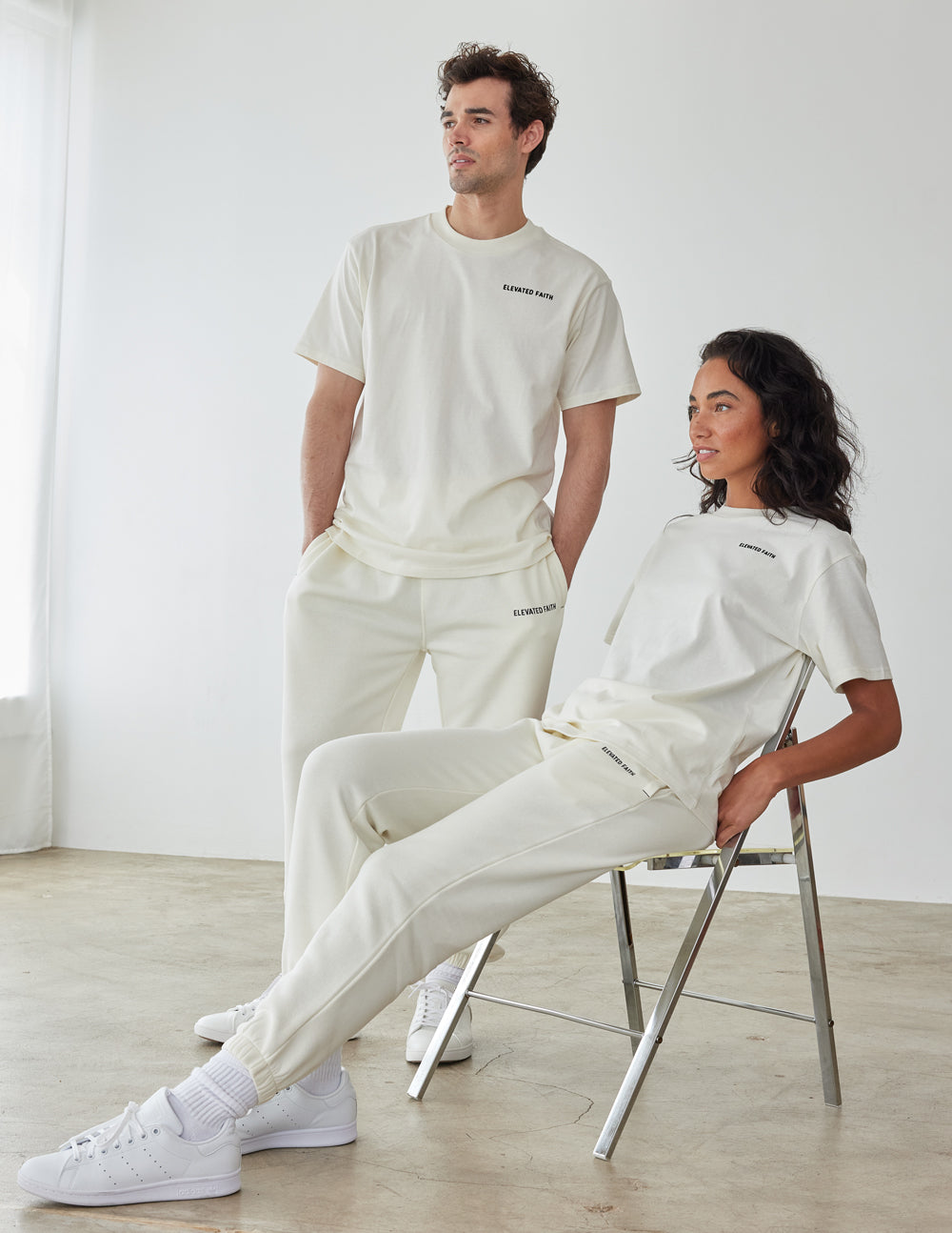 Elevated Faith Basics White Sand Unisex Tee