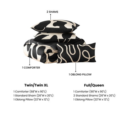 BebeTeen Ebony and Ivory Reversible Comforter Set