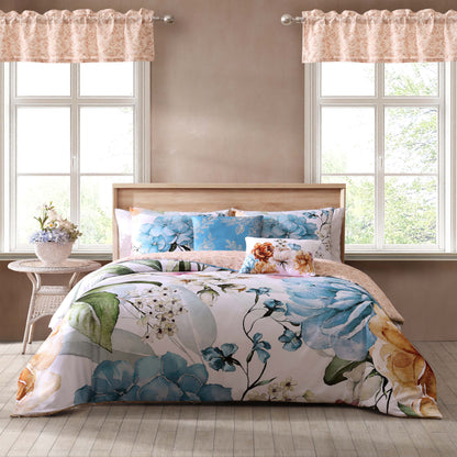 Blue Floral / Beige-