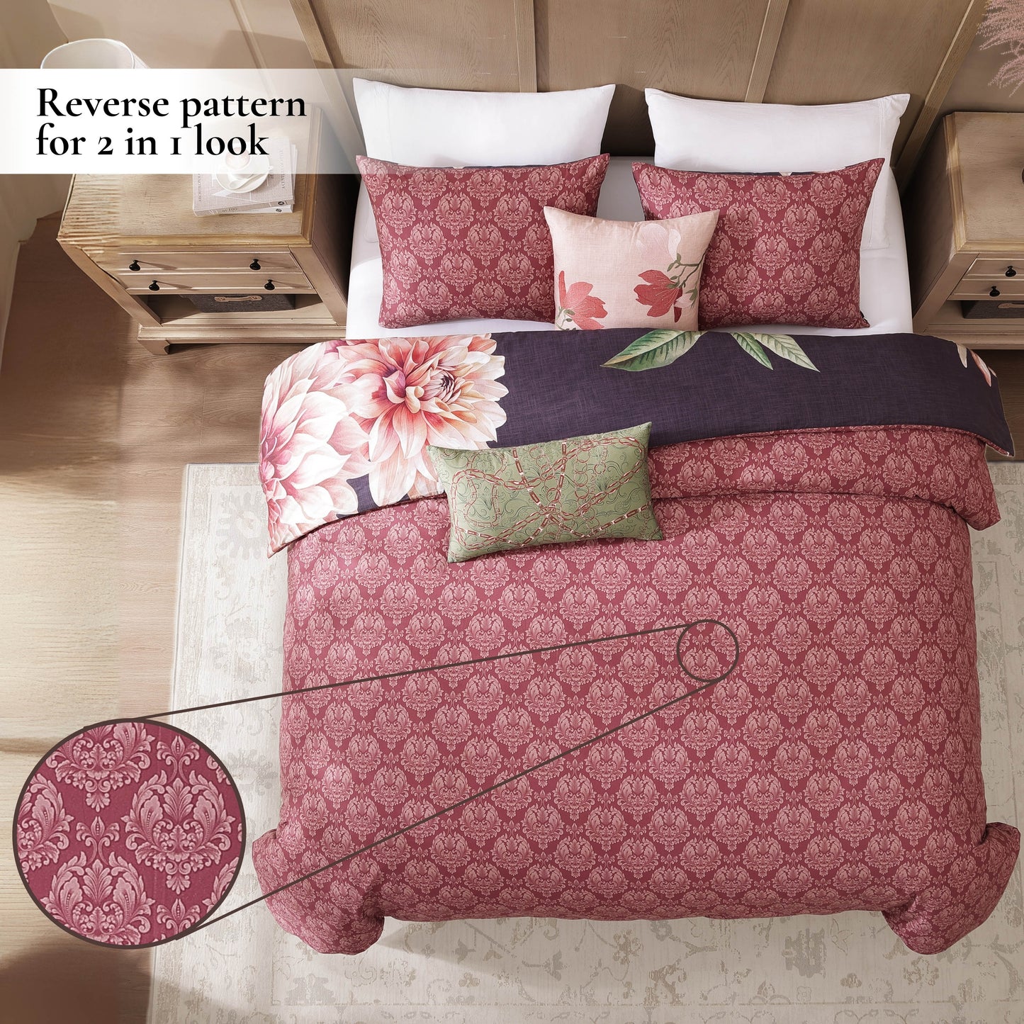 Bebejan Blush Serenade 5 Piece Reversible Comforter Set by Bebejan