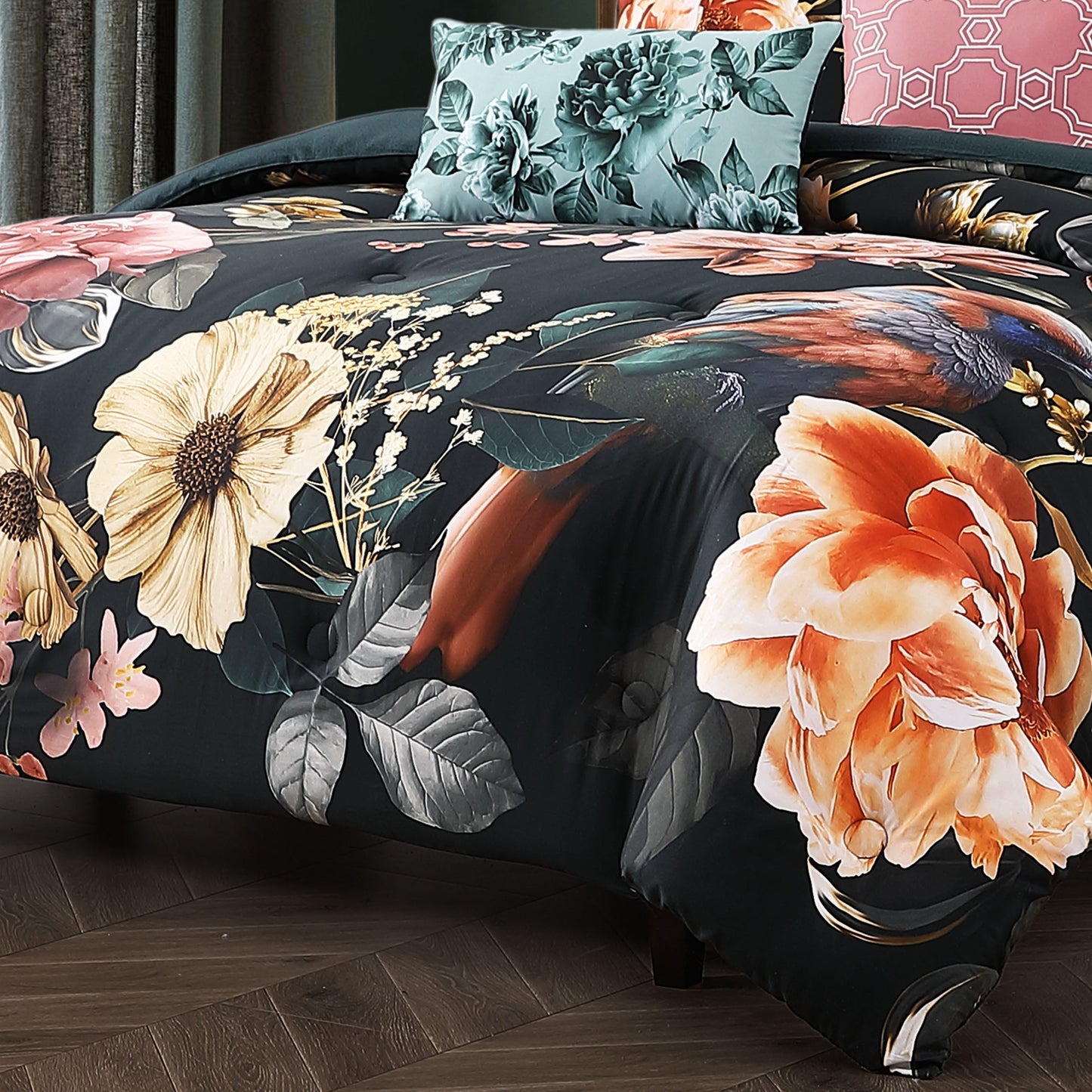Bebejan Botanical Birds 5 Piece Reversible Comforter Set