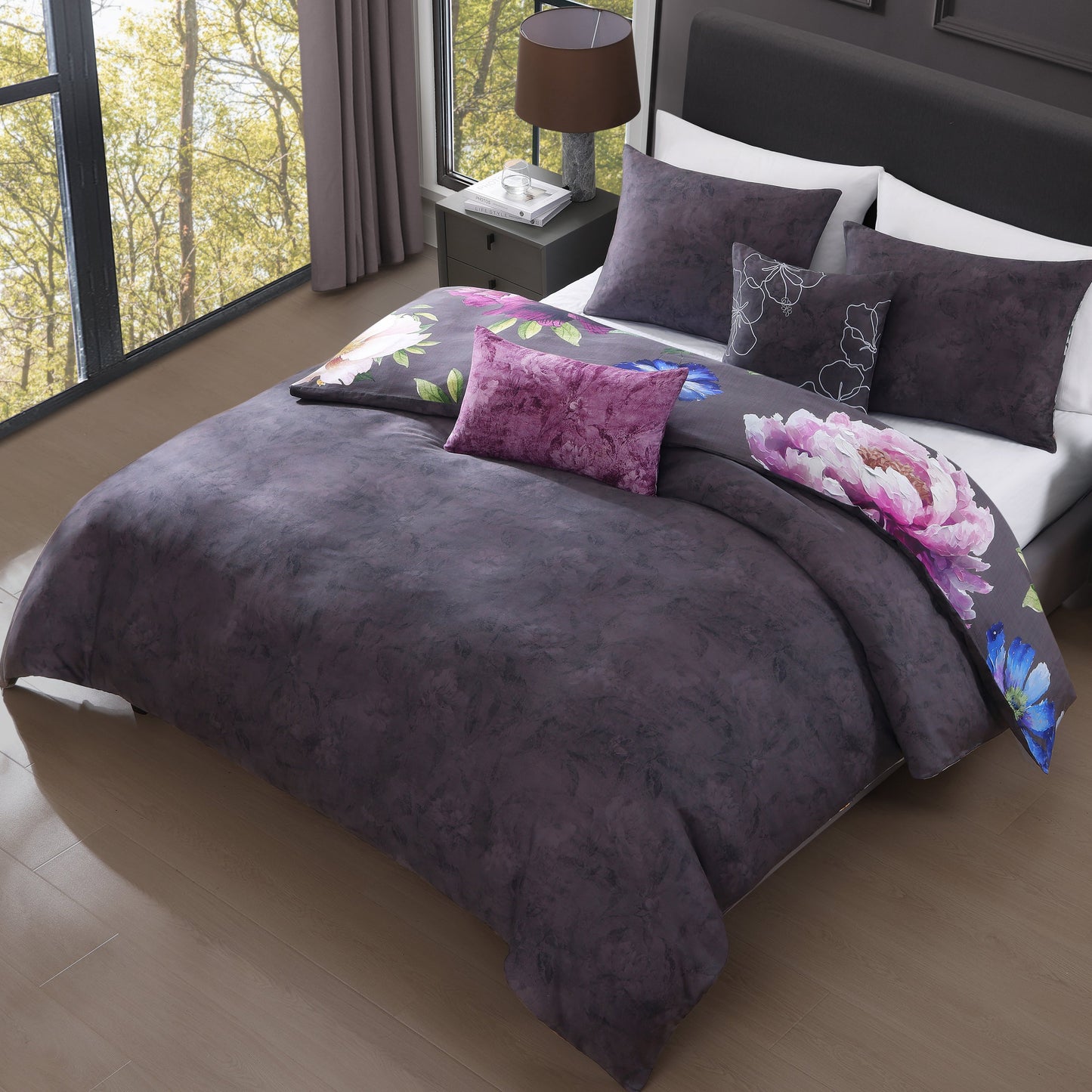 Bebejan Elegant Blossoms 5 Piece Reversible Comforter Set