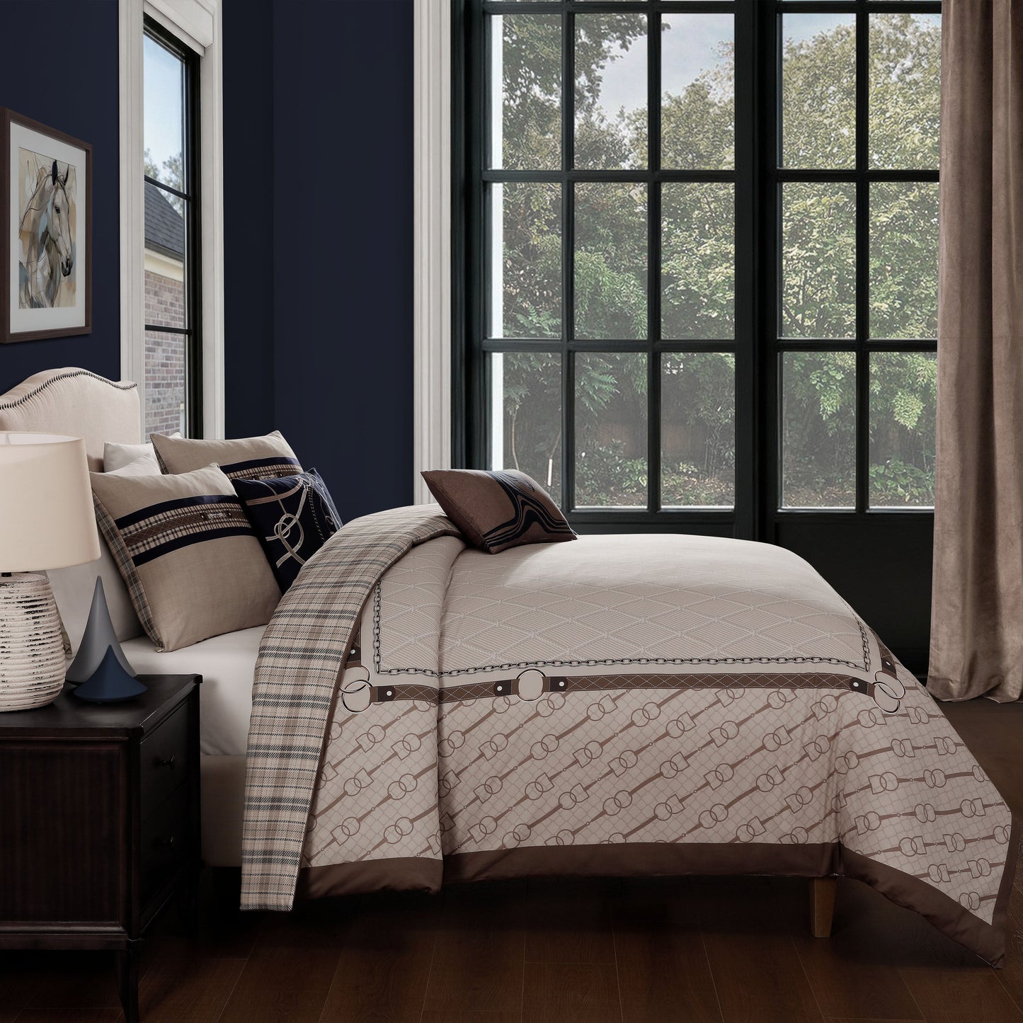 Bebejan Equestrian 5 Piece Reversible Comforter Set