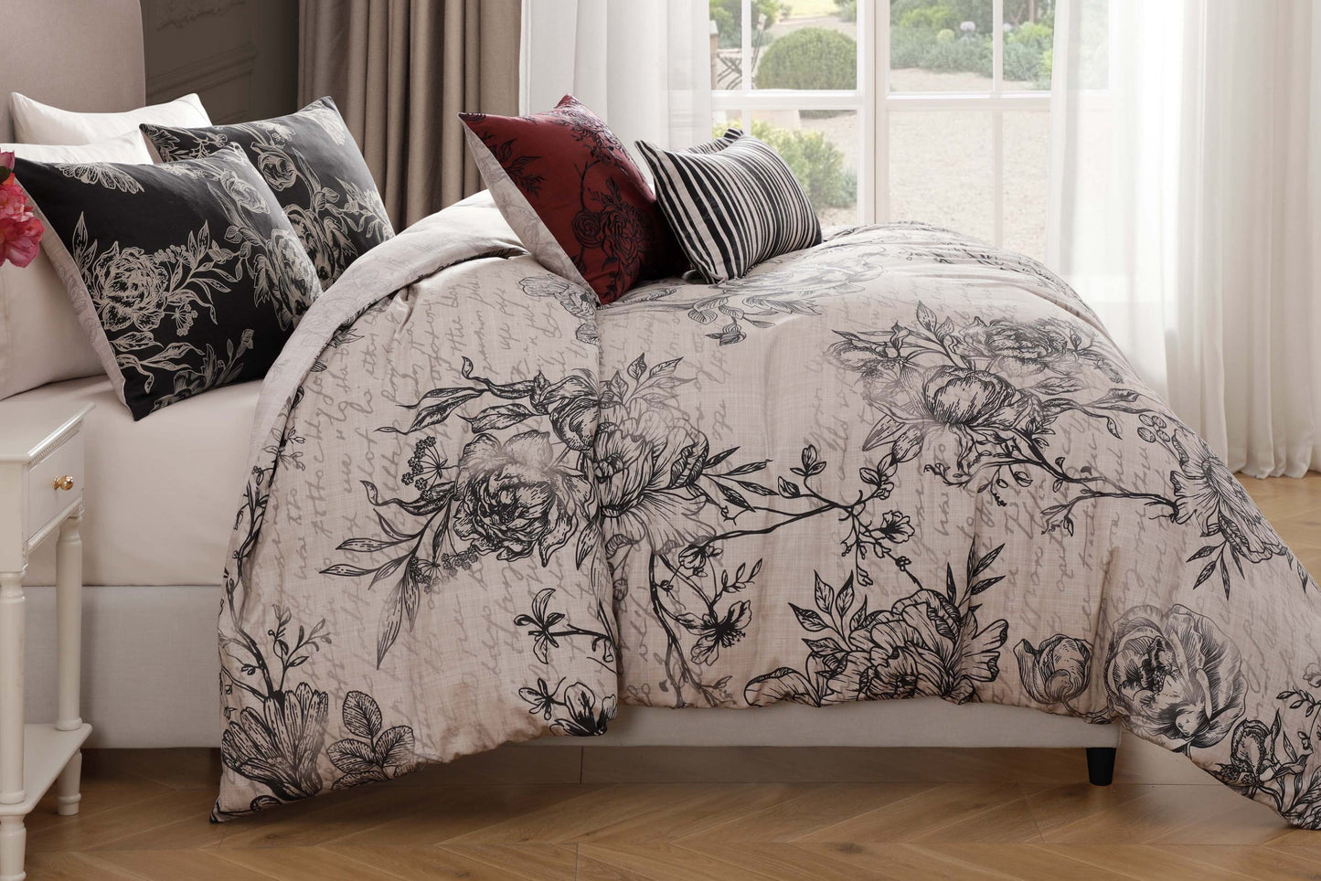 Bebejan French Linen 5 Piece Reversible Comforter Set
