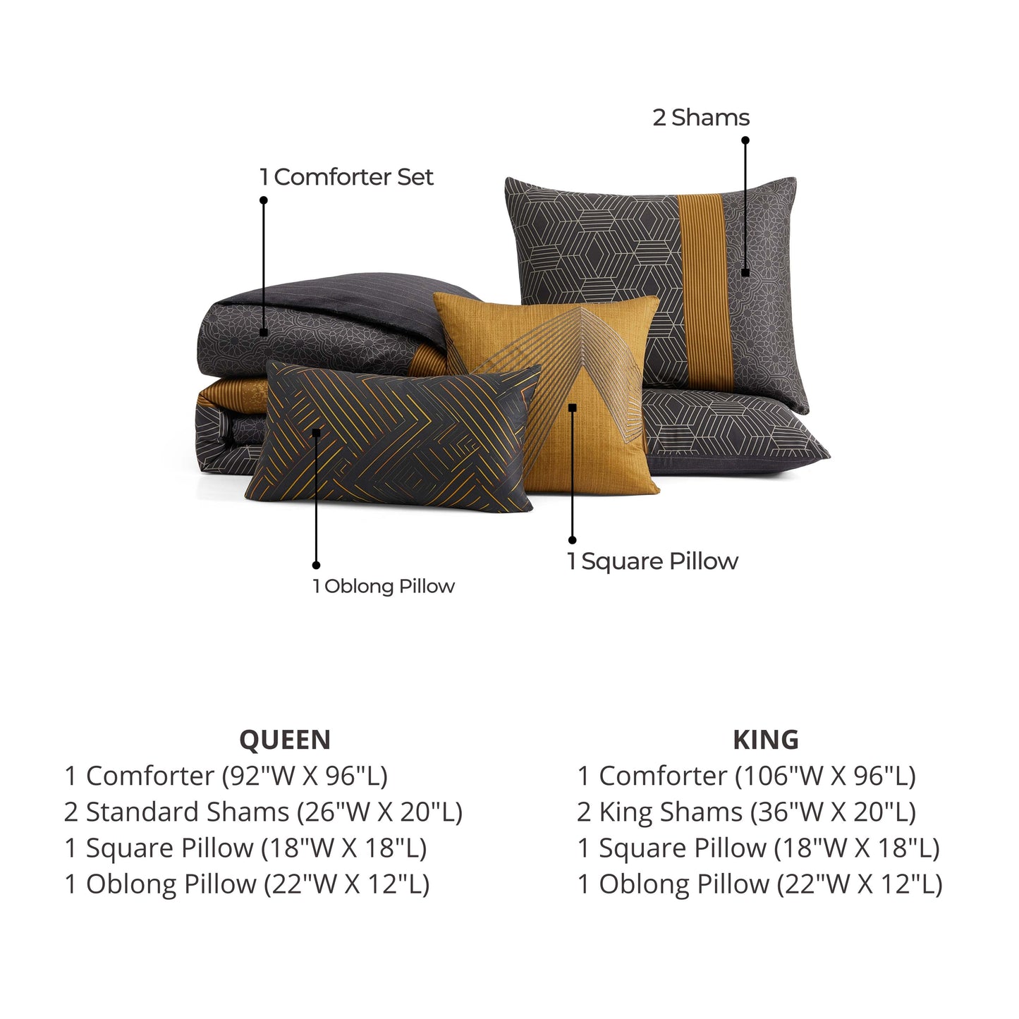 Bebejan Golden Hex 5 Piece Reversible Comforter Set by Bebejan