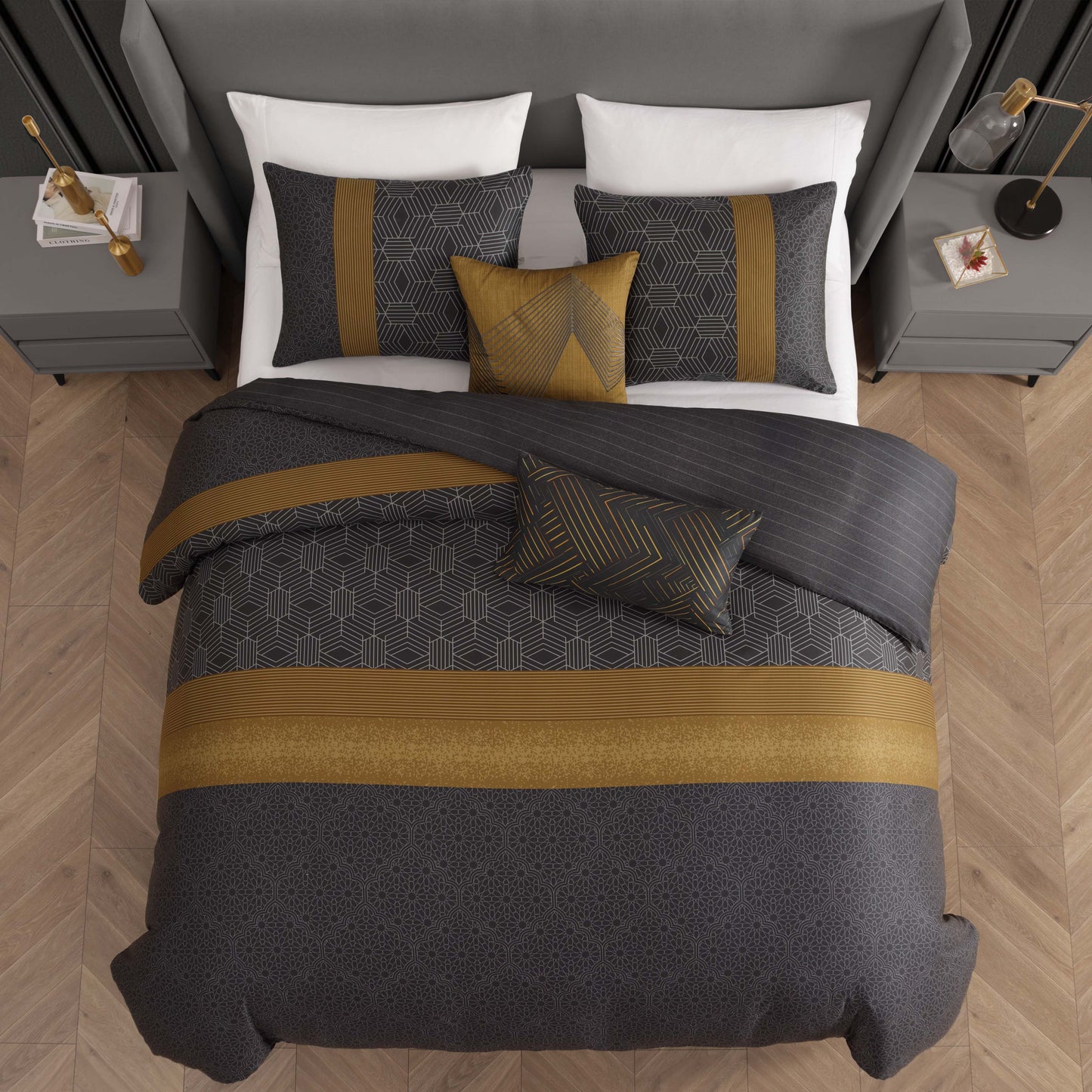 Bebejan Golden Hex 5 Piece Reversible Comforter Set by Bebejan