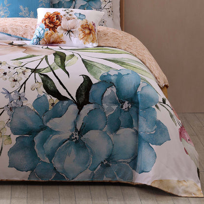 Blue Floral / Beige-