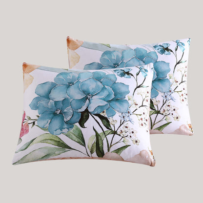 Blue Floral / Beige-