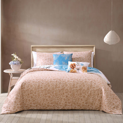 Blue Floral / Beige-