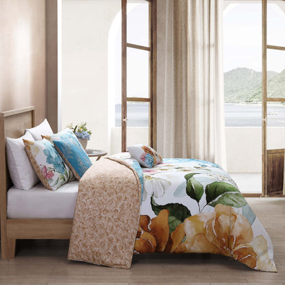 Blue Floral / Beige-