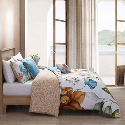 Blue Floral / Beige-