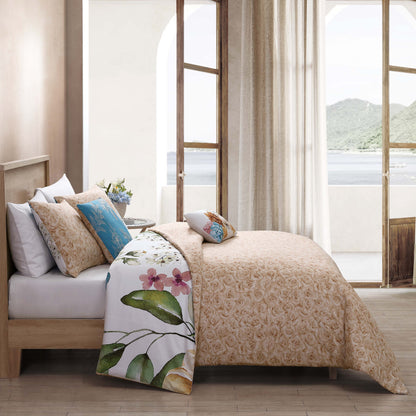 Blue Floral / Beige-
