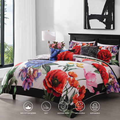 Bebejan Petal Portrait 5 Piece Reversible Comforter Set