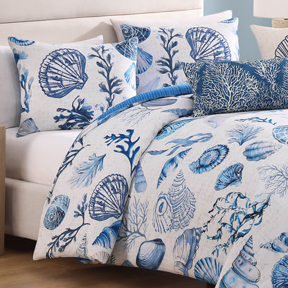 Bebejan Shells and Seaplants 5 Piece Reversible Comforter Set