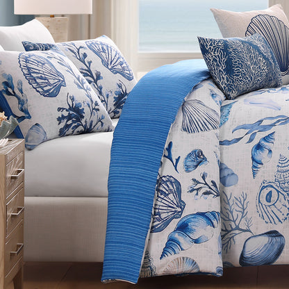 Bebejan Shells and Seaplants 5 Piece Reversible Comforter Set
