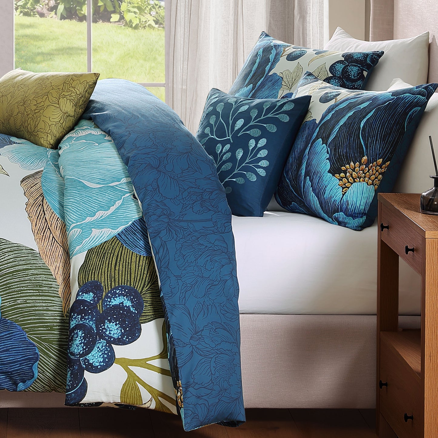 Bebejan Teal Tapestry 5 Piece Reversible Comforter Set