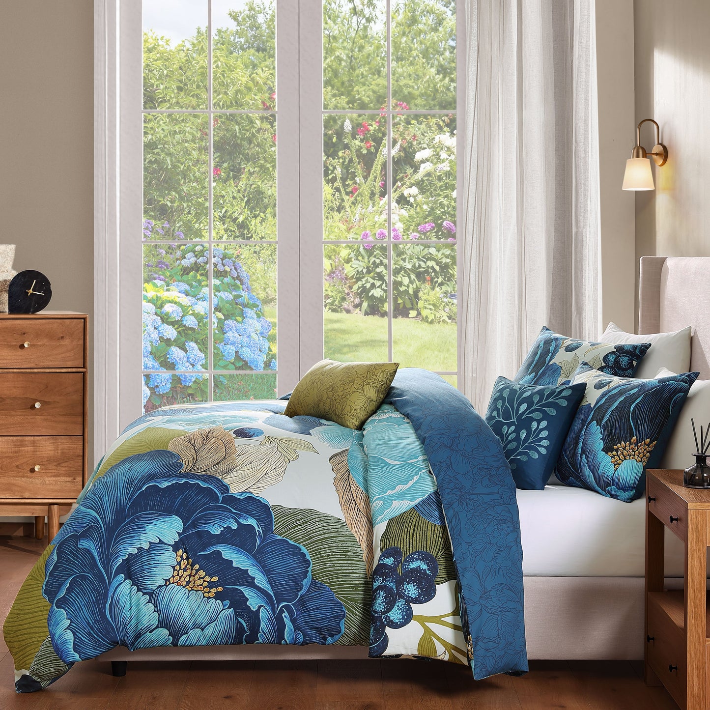 Bebejan Teal Tapestry 5 Piece Reversible Comforter Set