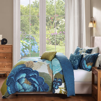 Bebejan Teal Tapestry 5 Piece Reversible Comforter Set