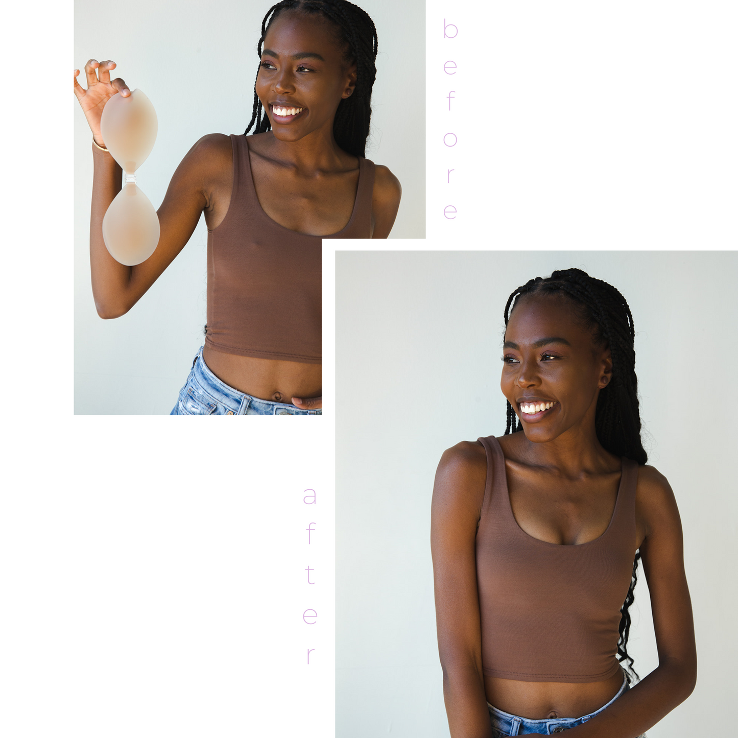 Seamless Stick-On Bra in DARK TINT