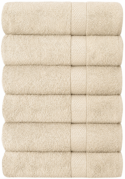 Set of 6 Hotel & Spa 100% Cotton Bath Towels 27x52 inch