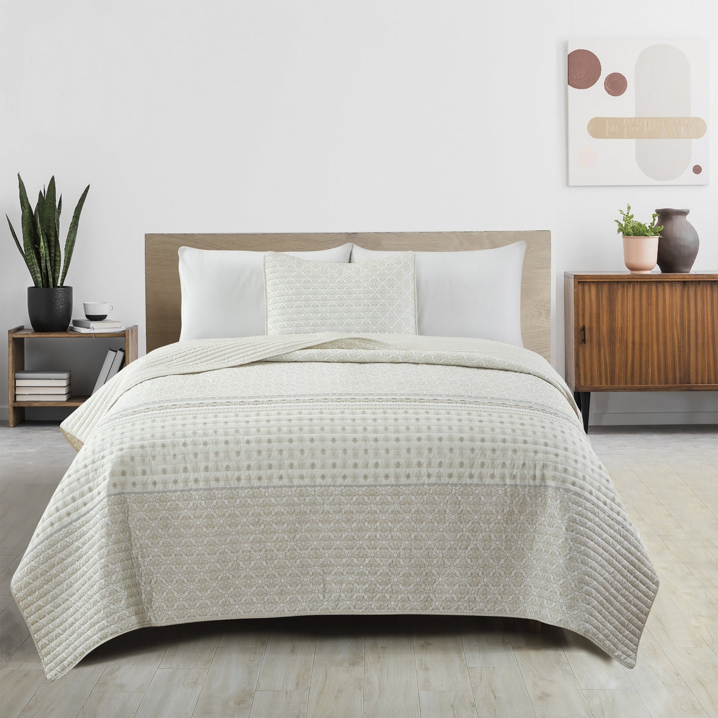 Patina Vie Maison Vintage Floral Printed Quilt Set With Shams