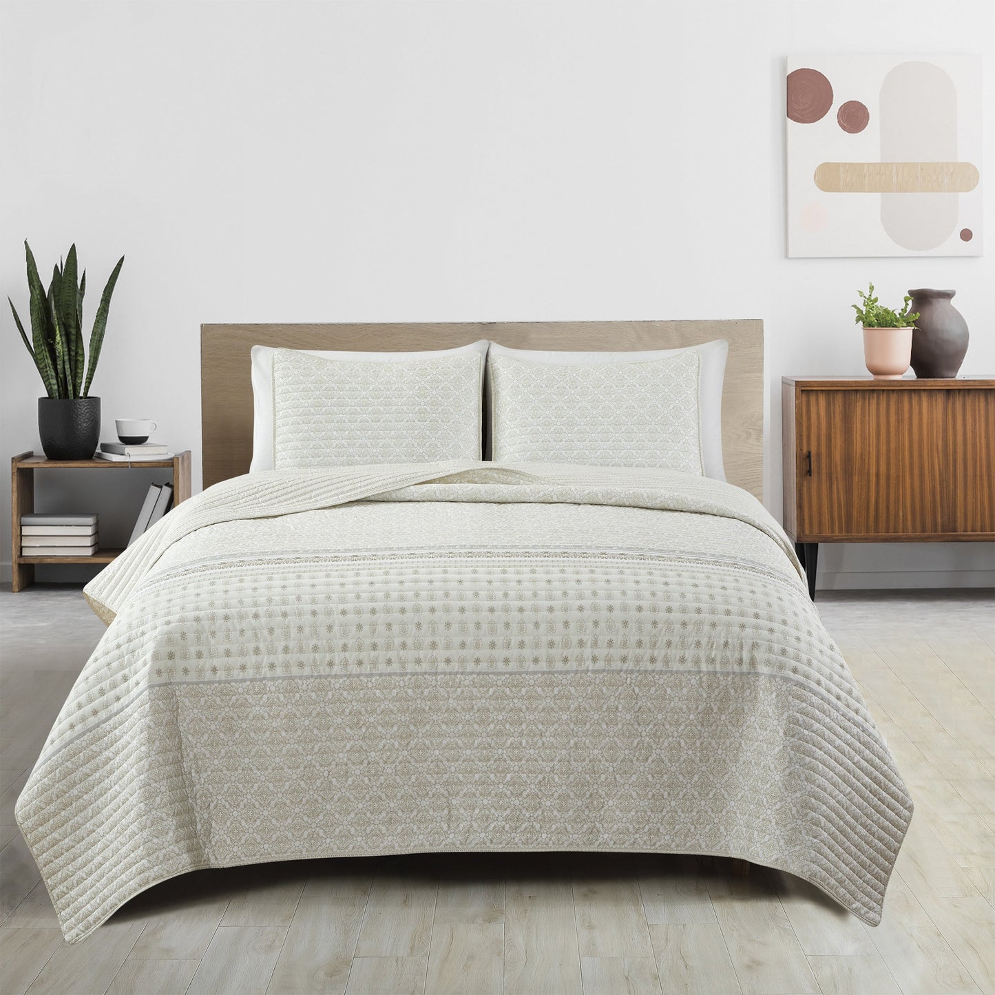 Patina Vie Maison Vintage Floral Printed Quilt Set With Shams
