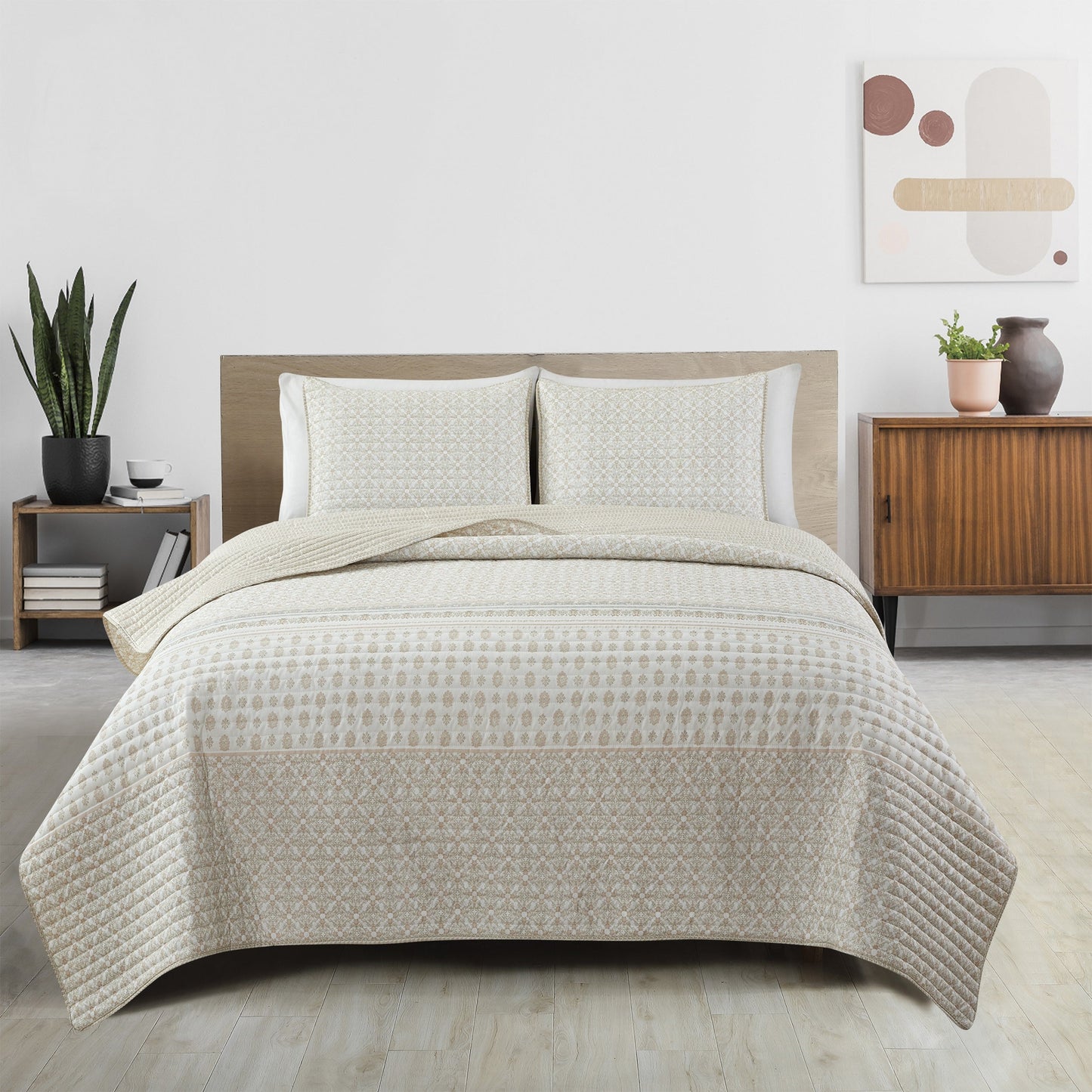 Patina Vie Maison Vintage Floral Printed Quilt Set With Shams