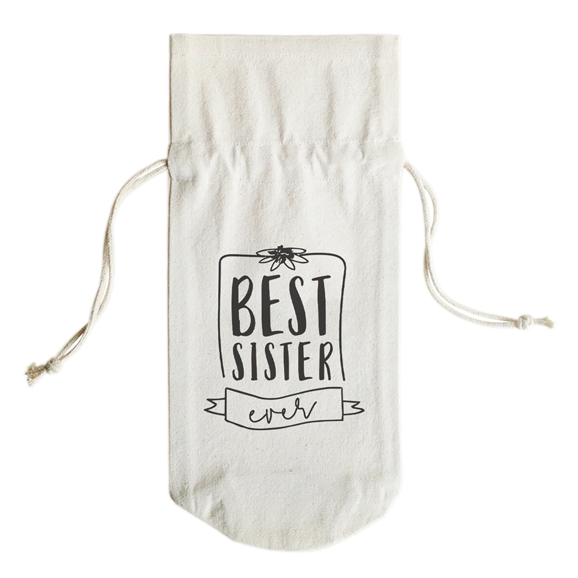 The Cotton and Canvas Co. Best Sister Ever Cotton Canvas Wine Bag