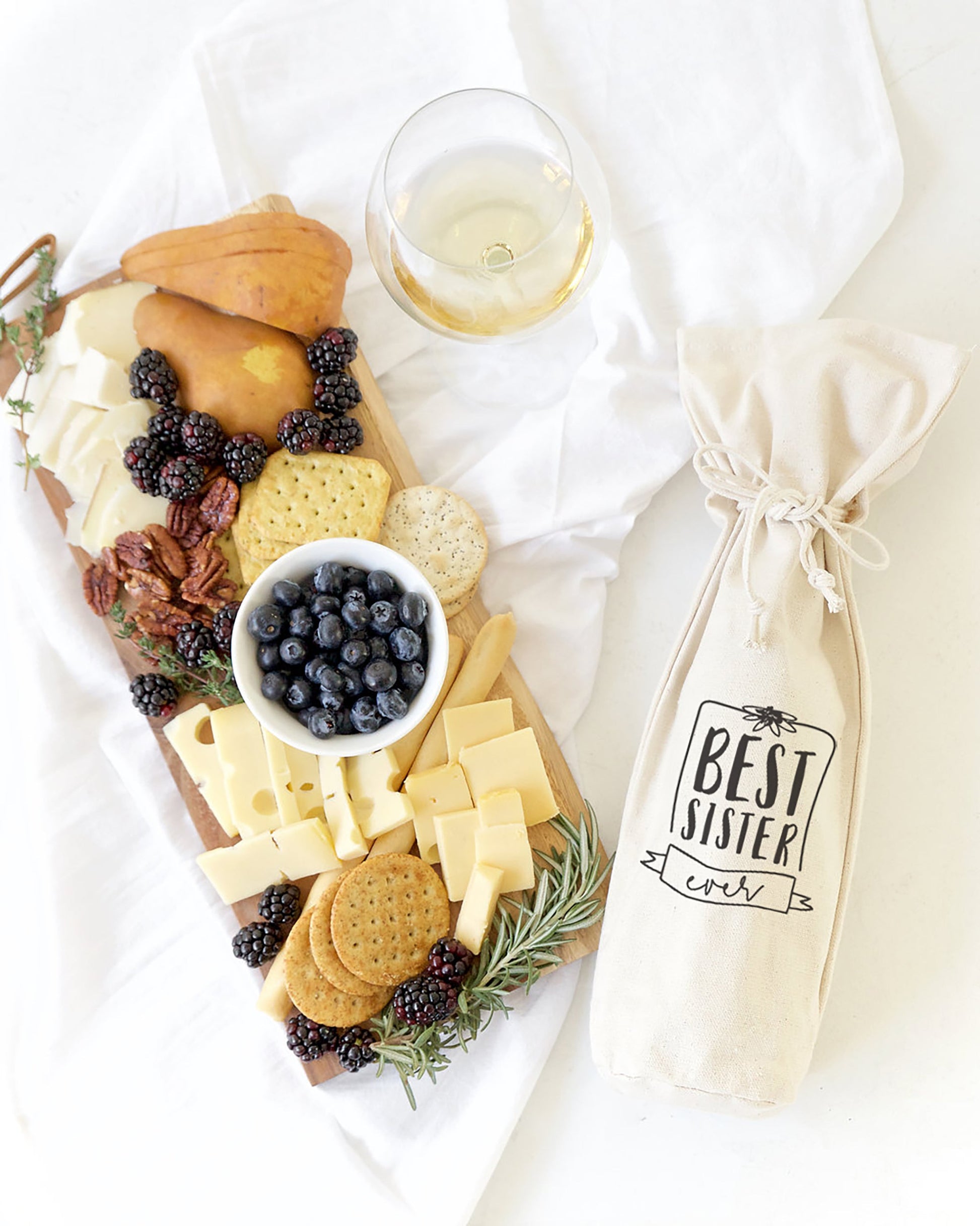 The Cotton and Canvas Co. Best Sister Ever Cotton Canvas Wine Bag