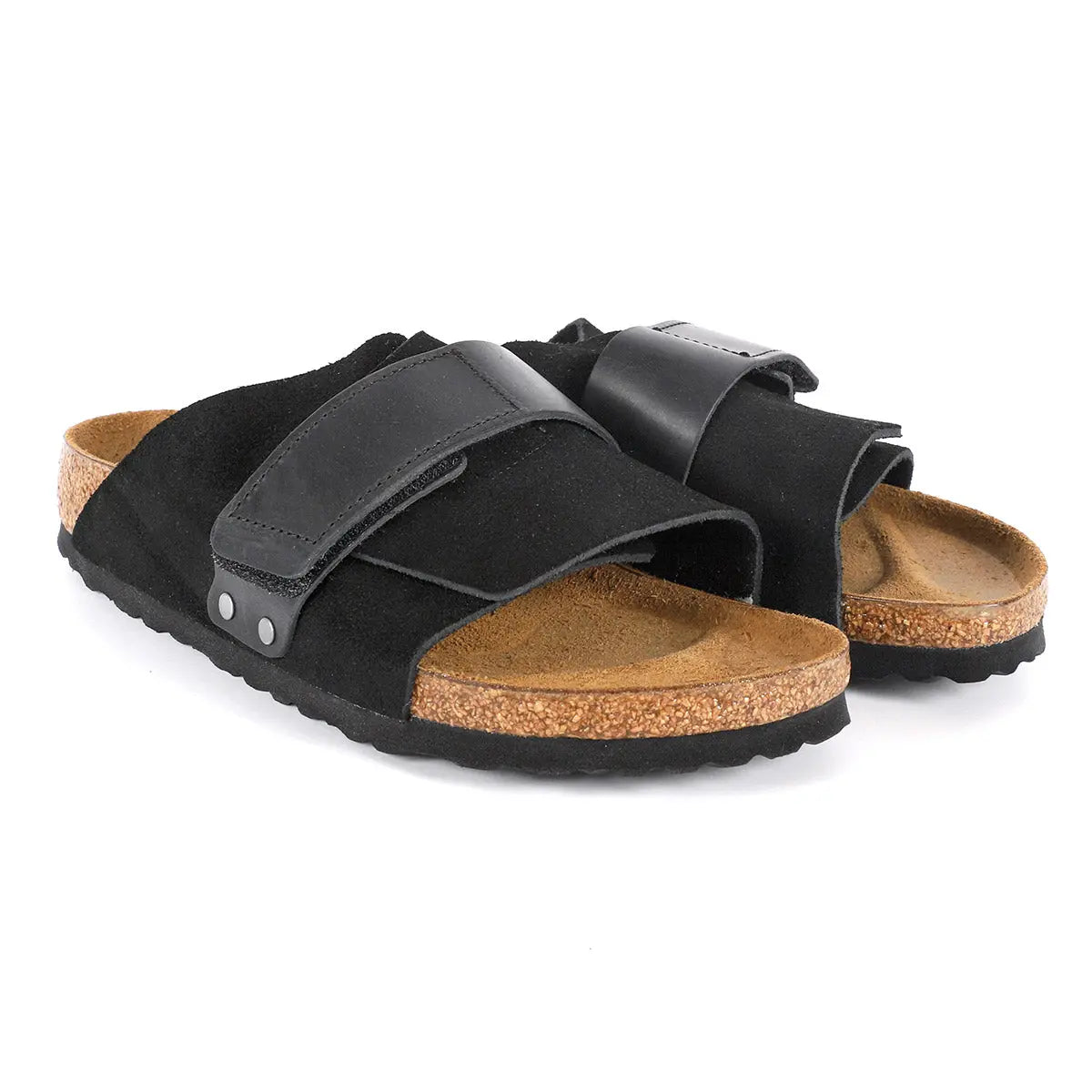 Birkenstock Kyoto - Sandales en cuir suédé et cuir huilé