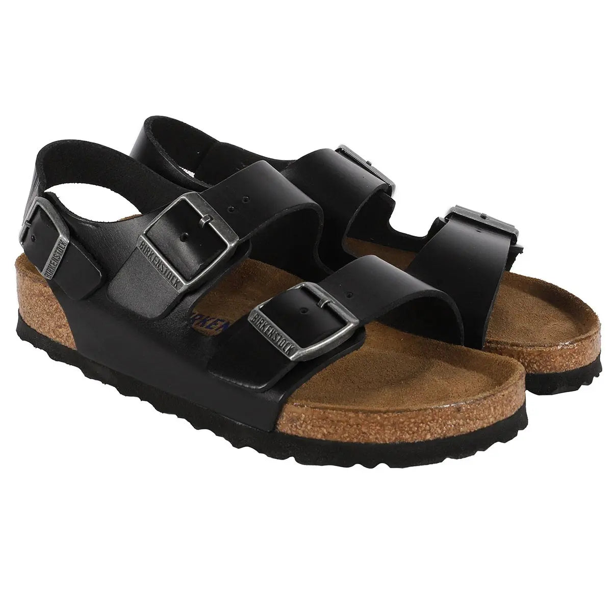 Birkenstock Milano - Sandales en cuir lisse à semelle souple
