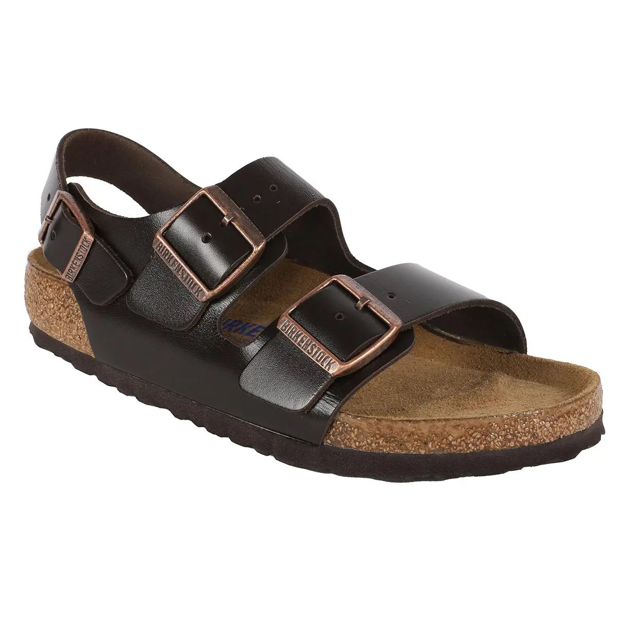 Birkenstock Milano - Sandales en cuir lisse à semelle souple