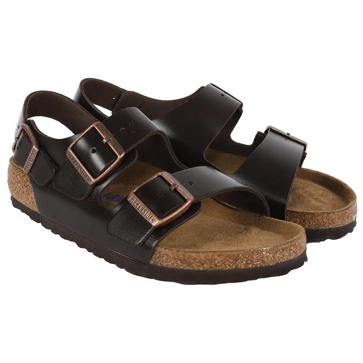 Birkenstock Milano - Sandales en cuir lisse à semelle souple