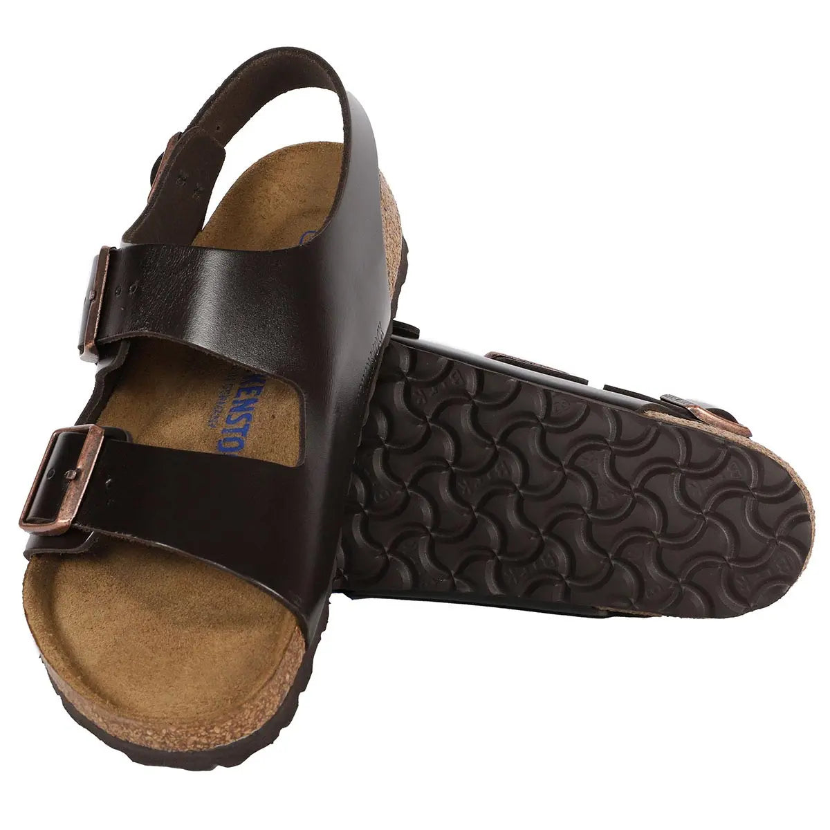 Birkenstock Milano - Sandales en cuir lisse à semelle souple