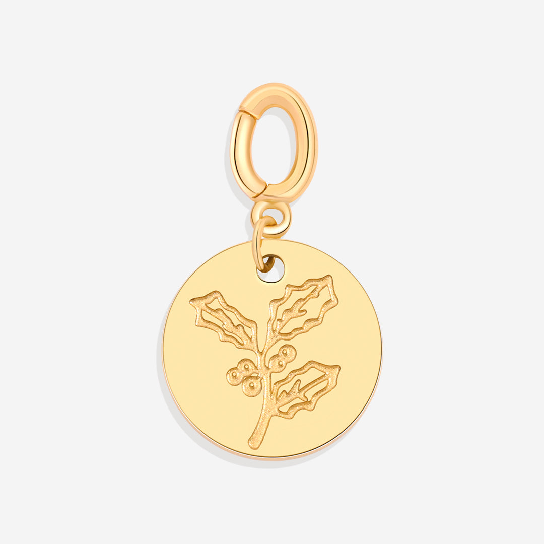 Mint & Lily Engraved Birth Flower Disc Charm