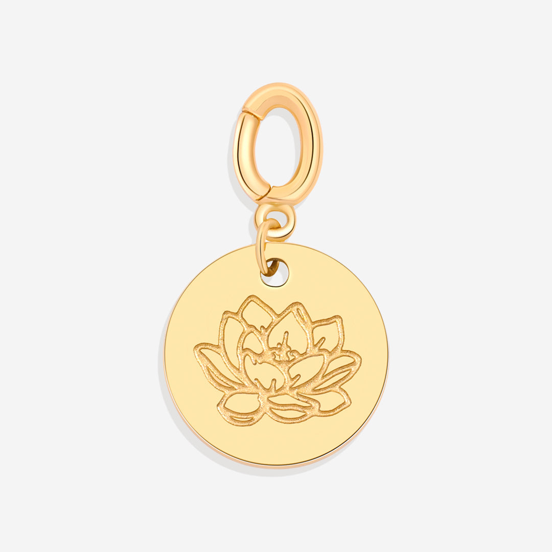 Mint & Lily Engraved Birth Flower Disc Charm