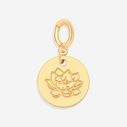 Mint & Lily Engraved Birth Flower Disc Charm
