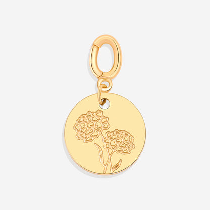 Mint & Lily Engraved Birth Flower Disc Charm