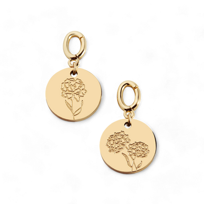 Mint & Lily Engraved Birth Flower Disc Charm