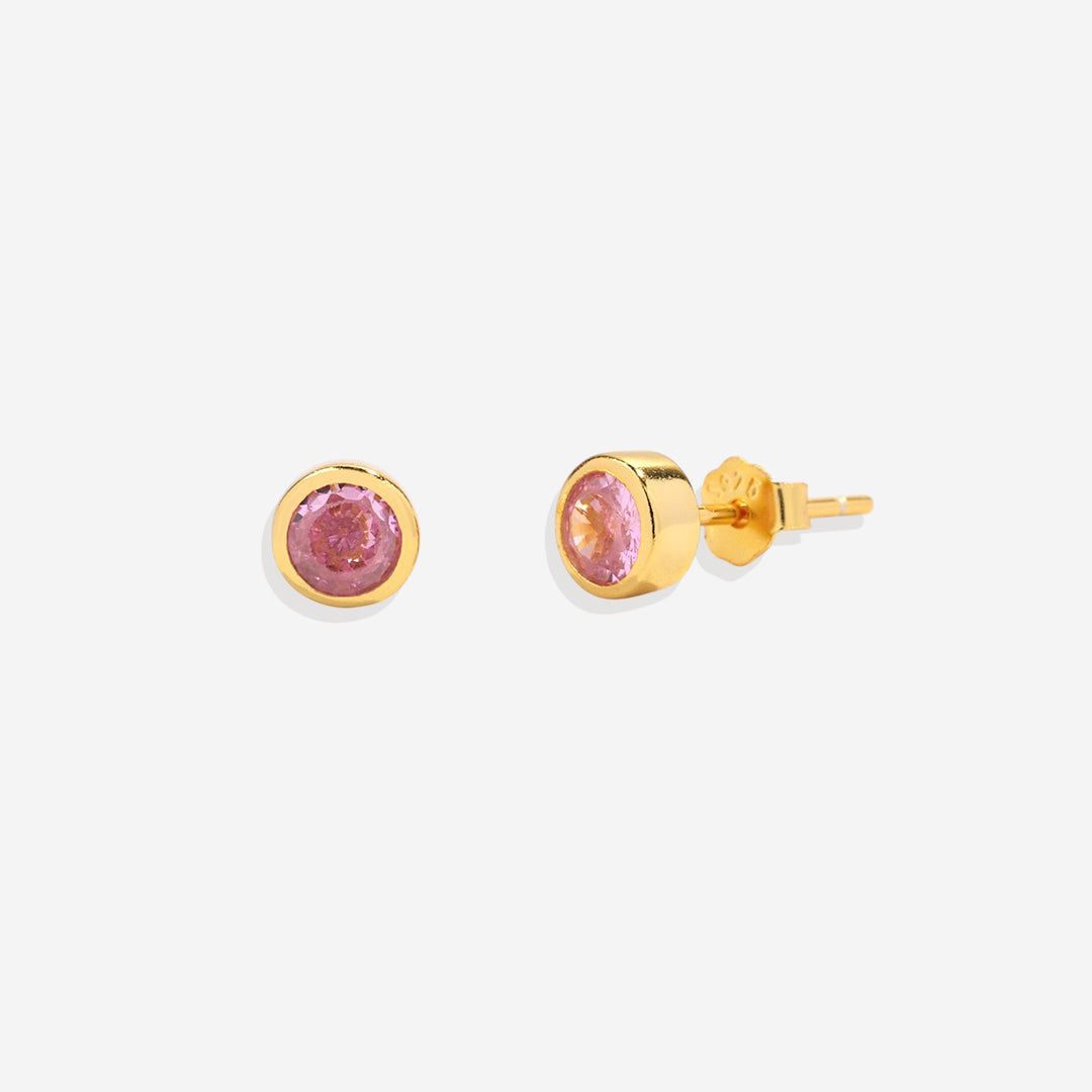 Mint & Lily Birthstone Bezel Studs
