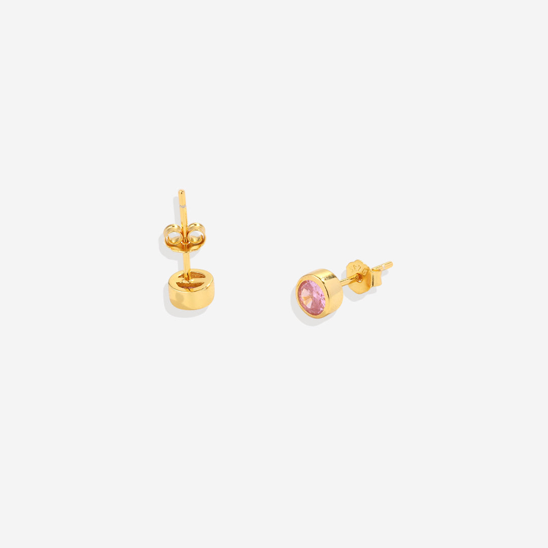 Mint & Lily Birthstone Bezel Studs