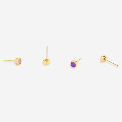 Mint & Lily Birthstone Bezel Studs