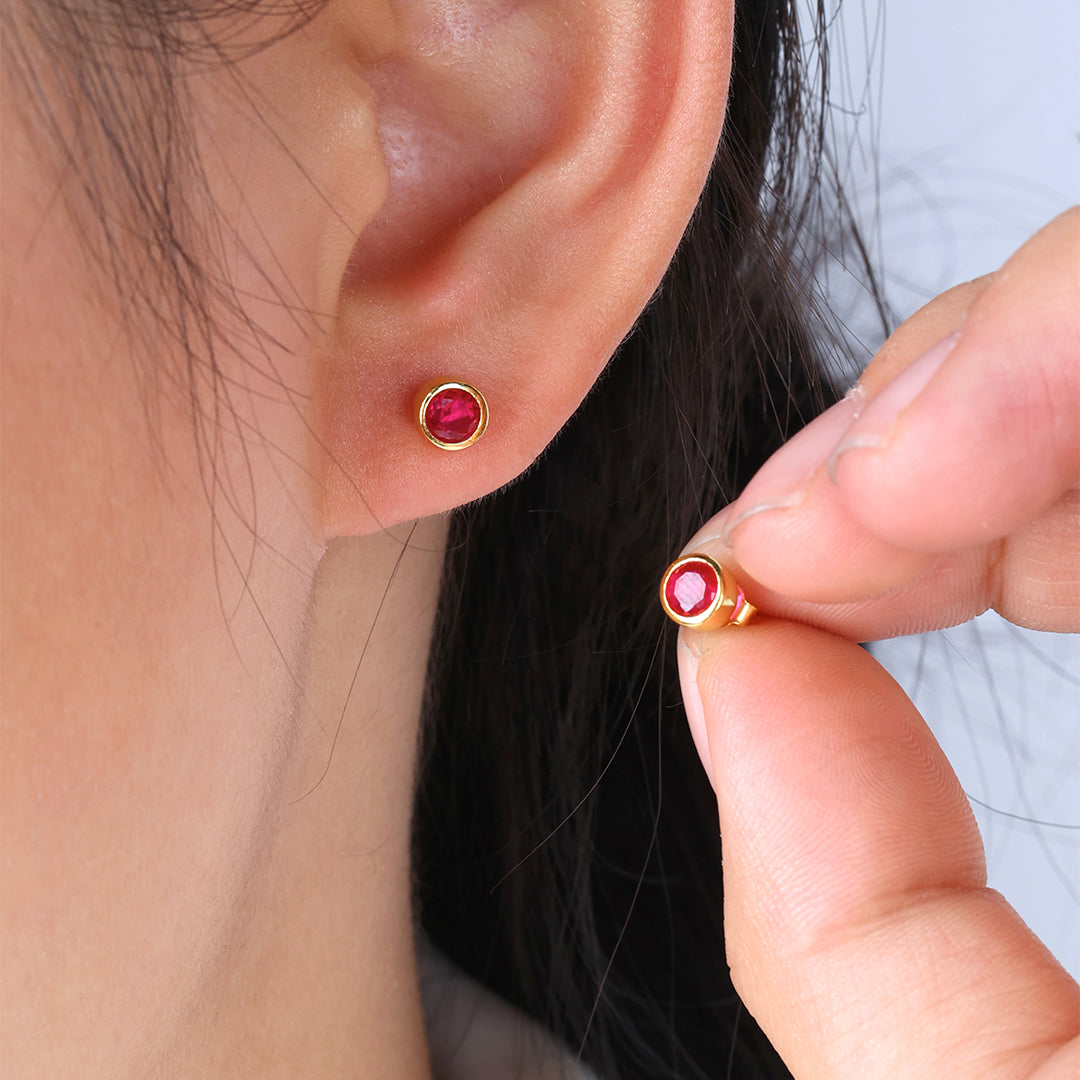 Mint & Lily Birthstone Bezel Studs