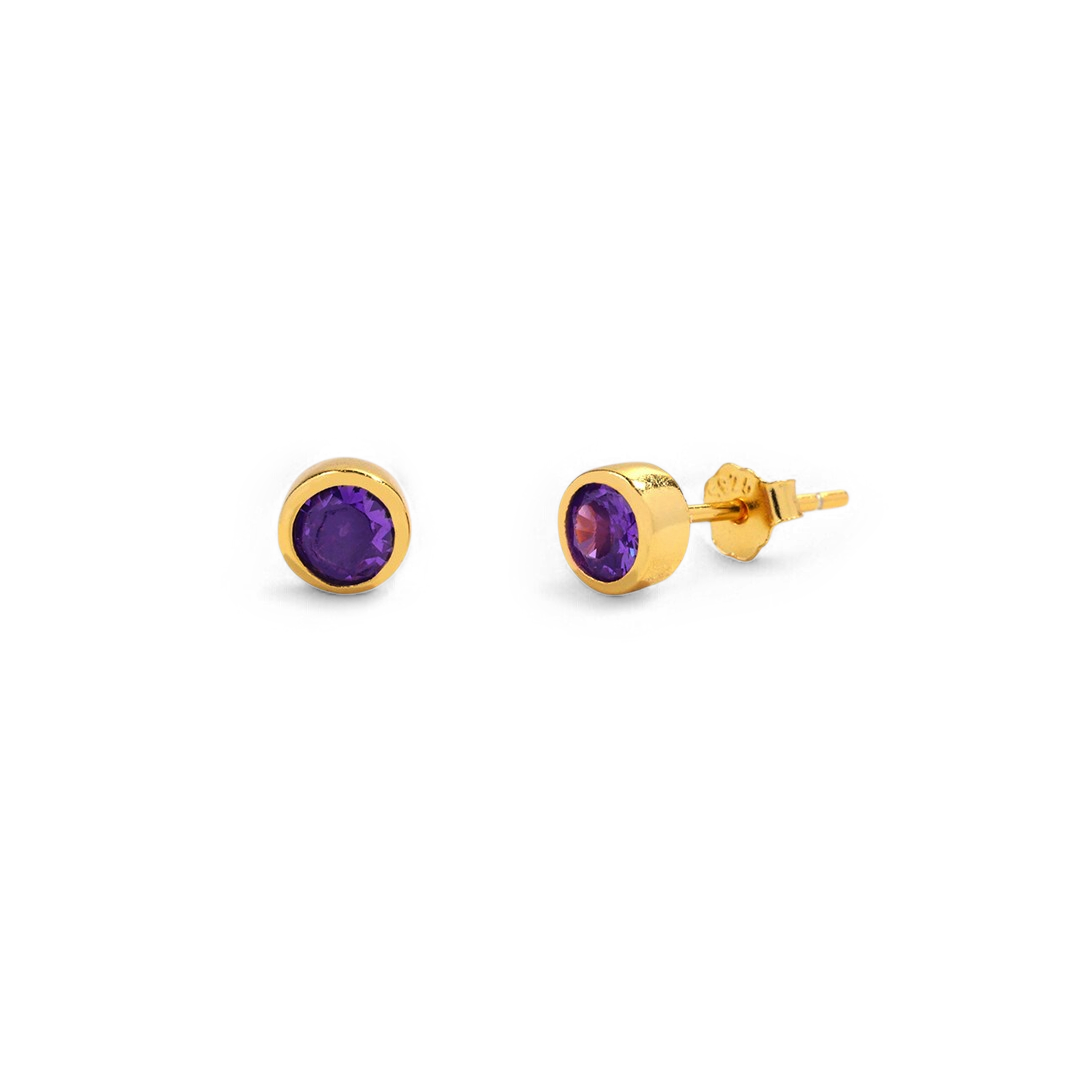 Mint & Lily Birthstone Bezel Studs