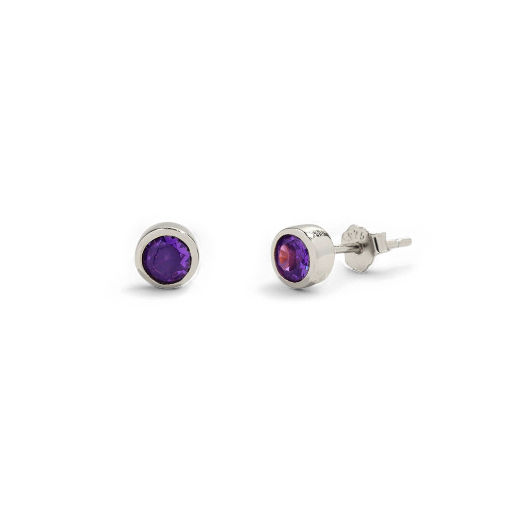 Mint & Lily Birthstone Bezel Studs